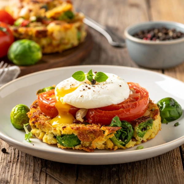 Brussels sprout bubble and squeak cakes